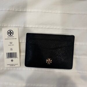 Tory Burch Black Leather Card Holder